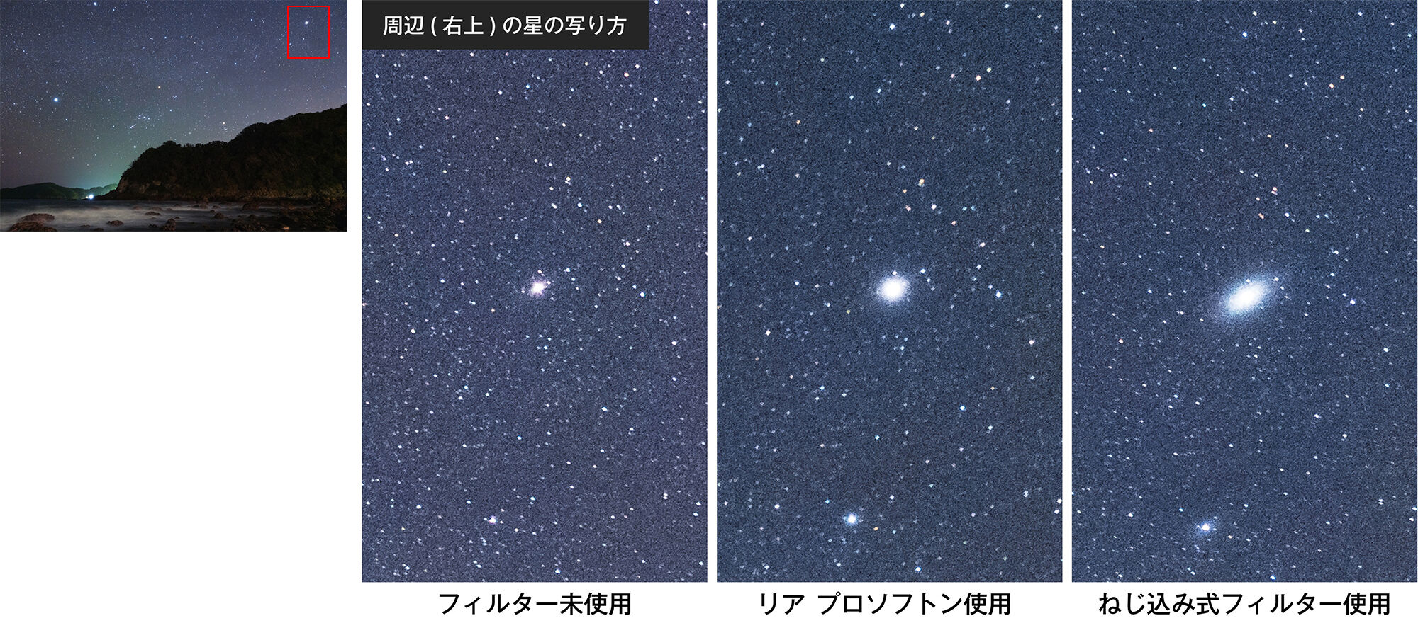 周辺(右上)の星の写り方